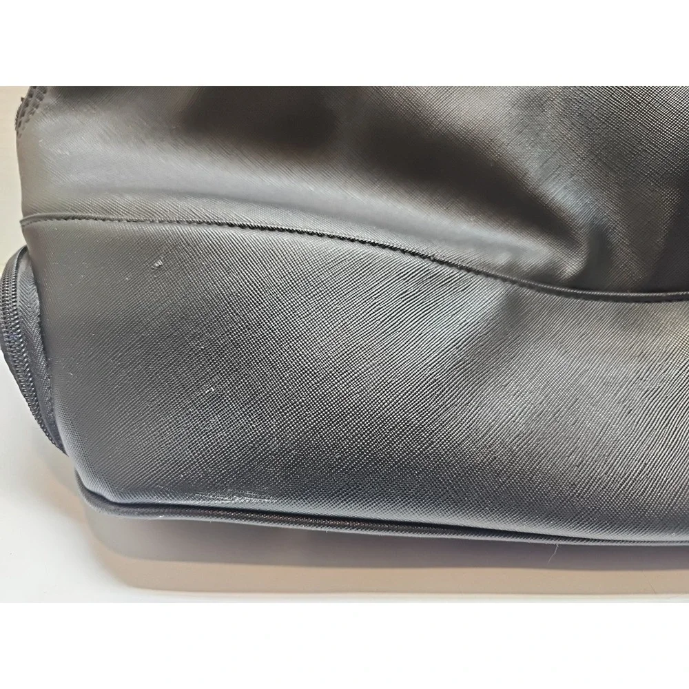 JM New York Black Leather Rolling Duffle Bag St Tropez Luggage 22